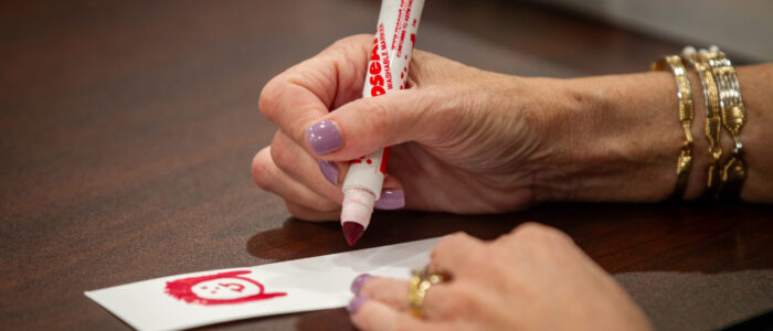 Nancy Ann Sherman draws a simple design