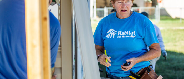 Jacqueline Broder attends most Shoals Habitat for Humanity builds to help volunteers on site.
